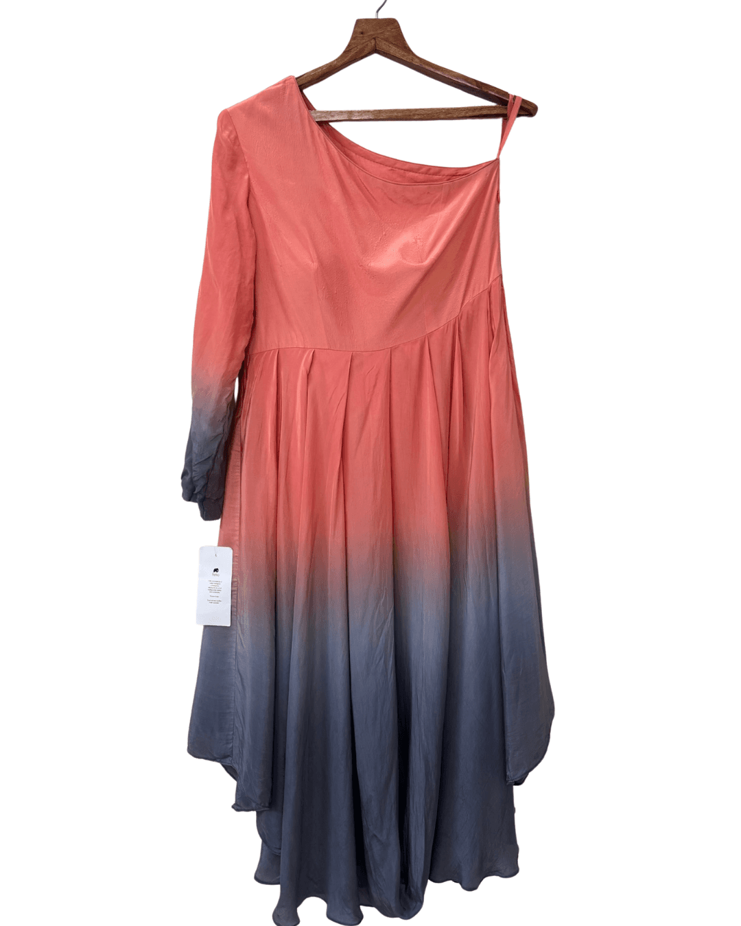 Fetio-One-Shoulder Ombre Flowy Dress