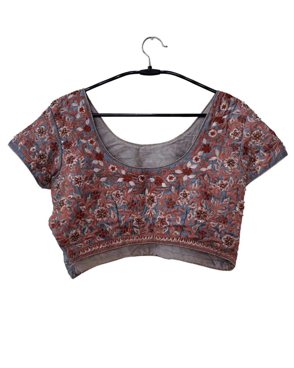 No Brand-Grey Embroidered Lehenga