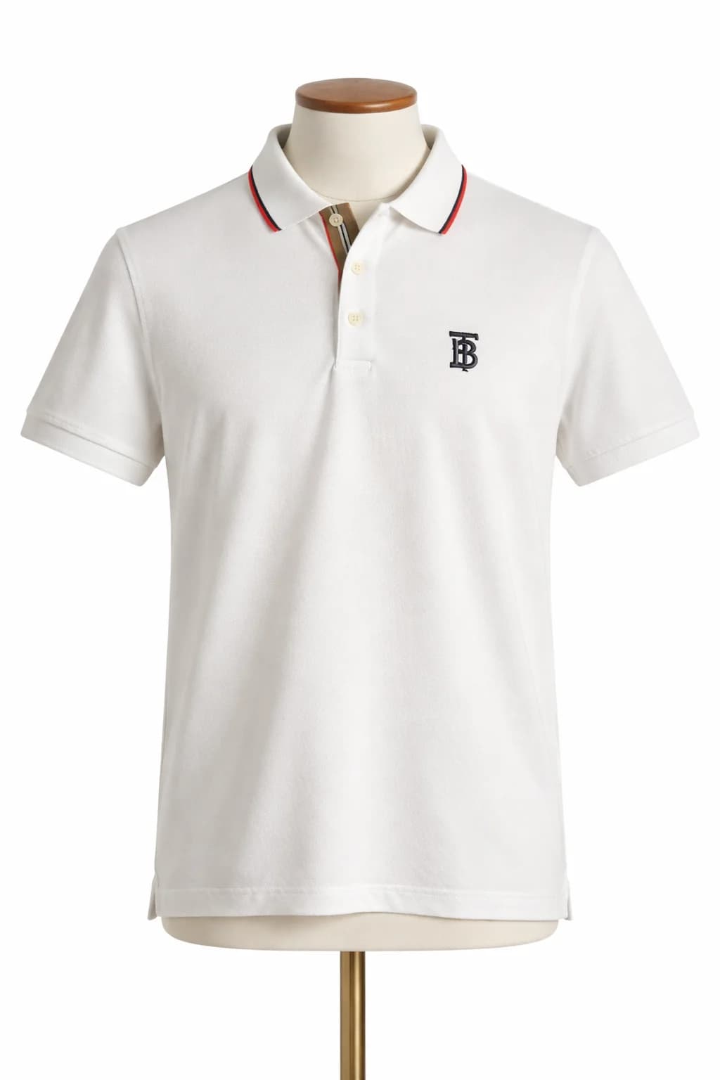Burberry-Burberry Piqué Polo Shirt (White)