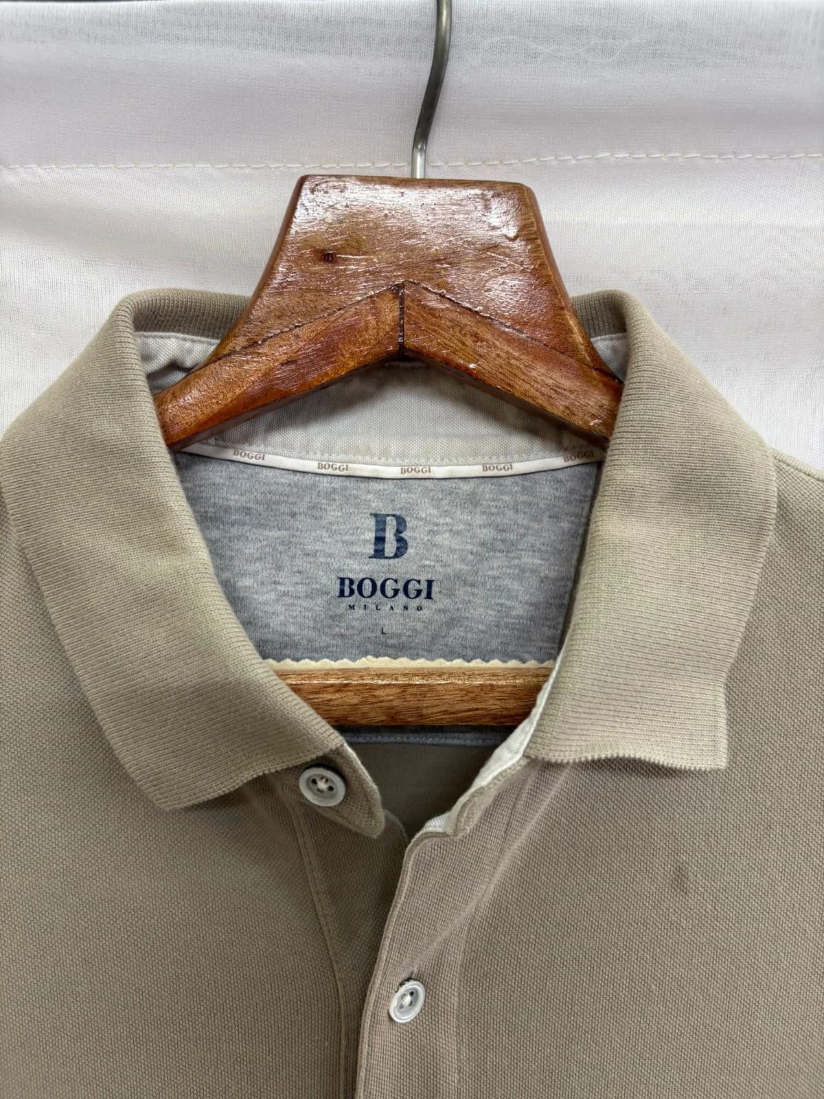 Boggi Milano-Boggi Milano Piqué Cotton Polo Shirt (Taupe)