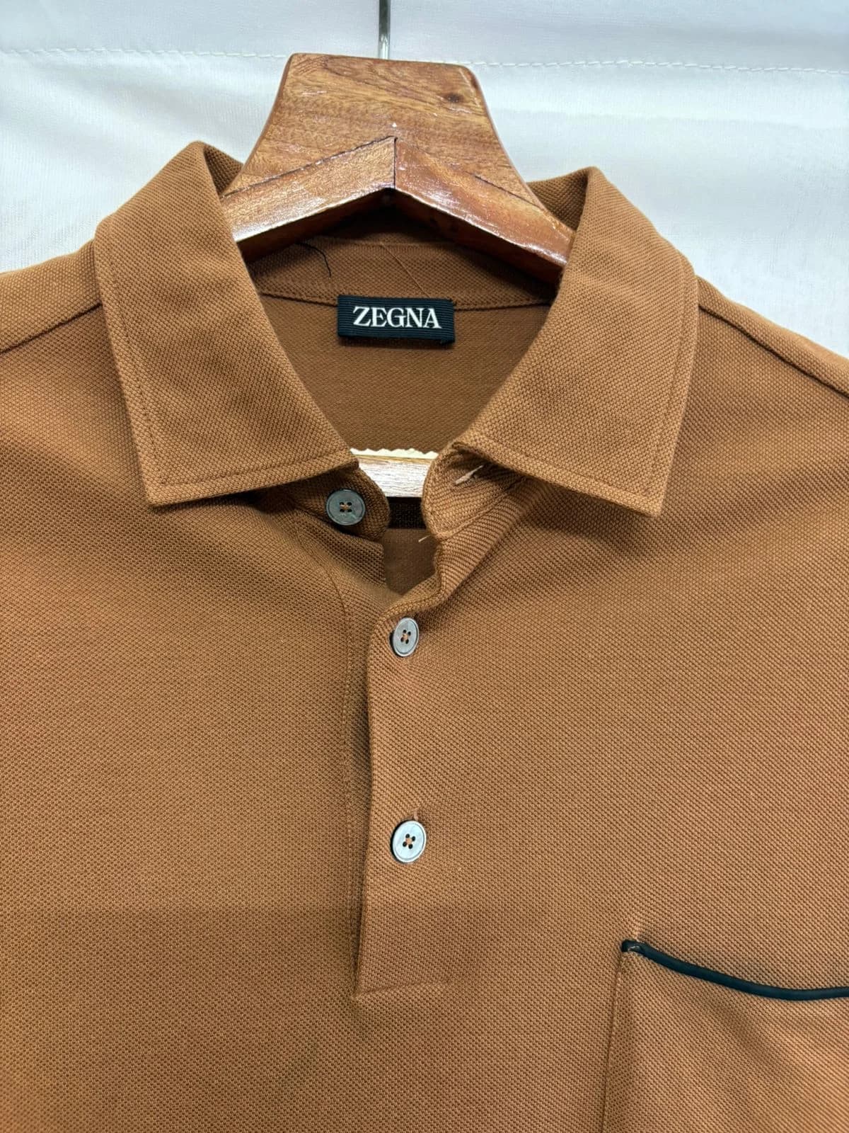 Zegna-ZEGNA Piqué Cotton Short-Sleeve Polo Shirt