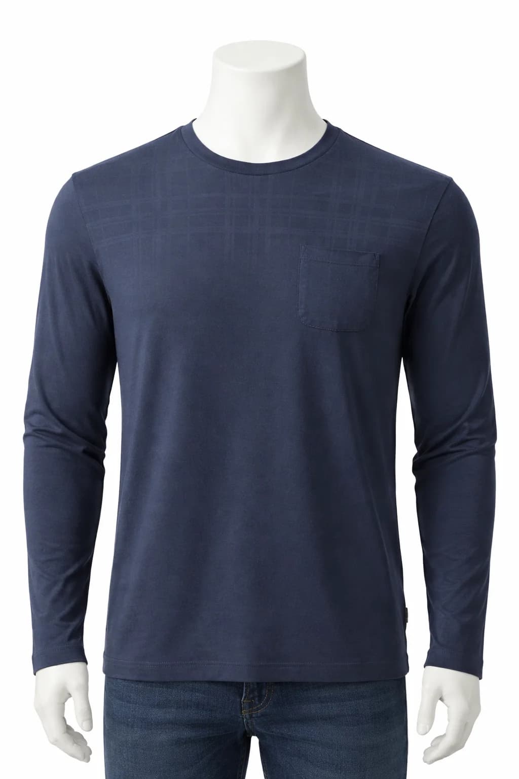Hugo Boss-BOSS Selection Long-Sleeved Check Print T-Shirt