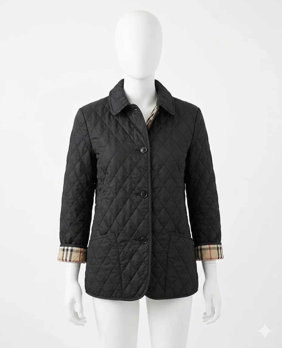 Burberry-Burberry Quilted Check-Lined Jacket – Black